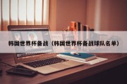 韩国世界杯备战（韩国世界杯备战球队名单）