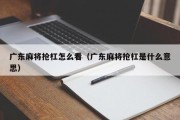 广东麻将抢杠怎么看（广东麻将抢杠是什么意思）