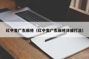 红中变广东麻将（红中变广东麻将详细打法）