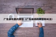 广东麻将里的牌型（广东麻将的牌型和叫法）